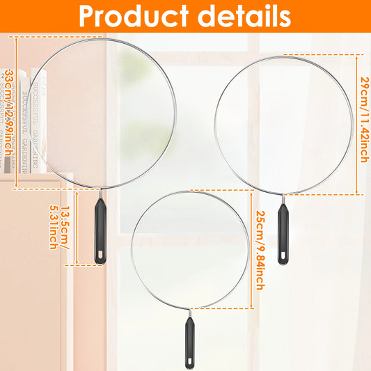 3Pcs Splatter Guard Stainless Steel Grease Splatter Screen Oil Cap Pan Mesh for Kitchen Cooking Frying Guard Screen Splash Cover